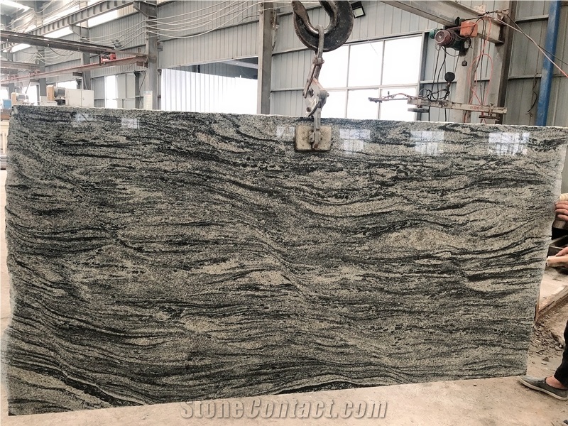 Polished Grey Landscape Stone Granite Slab